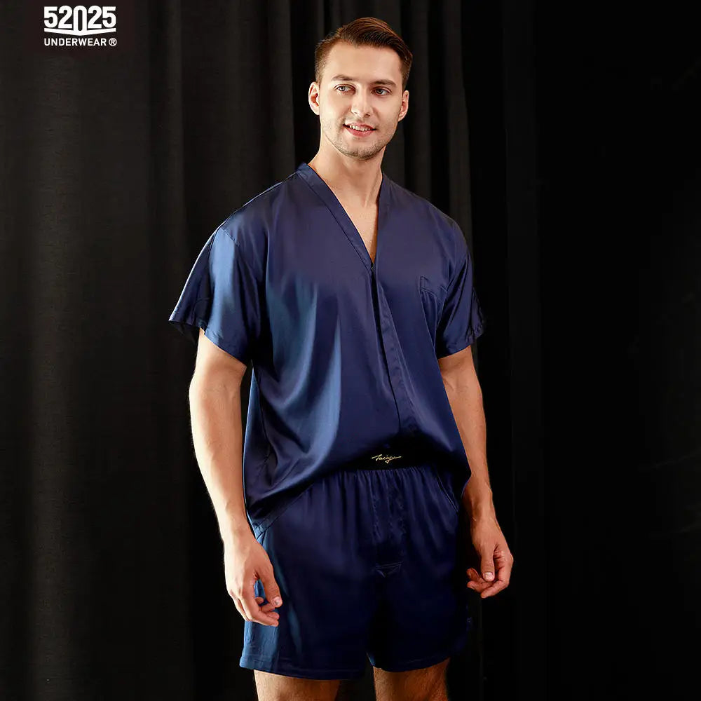 52025 Luxury Silk Men's Shorts Pure Mulberry Silk Lounge Shorts for Men Natural Silk Pajama Luxurious Feel Everyday Comfort