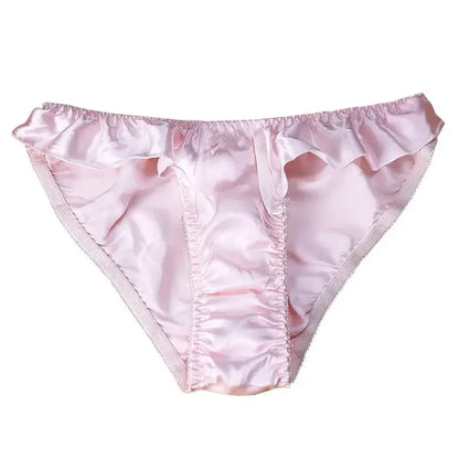 10pcs/lot mentrual panties high-end French silk  triangle middle waist mulberry silk, high fork without leg cramps underwear