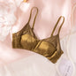 Mulberry Silk Satin Summer Bra Women's Wireless Triangle Cup Underwear Thin