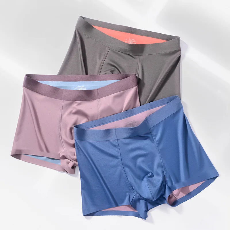 Men's Panties Boxer Shorts 100S Double-sided Modal Mid-waist Seamless Mulberry Silk Crotch Antibacterial Underwear Underpants