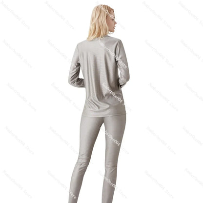 Applicable to Radiation-Proof Clothes Long Sleeve Long Johns Set Silver Fiber Anti-Electromagnetic Radiation Underwear