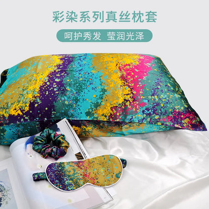 2025 New Envelope Pillowcase 100 Mulberry Silk Color Dyed Printing Light Luxury Pillowcase