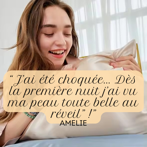 Taie d'oreiller en Soie pure de Murier infusée aux ions argent.