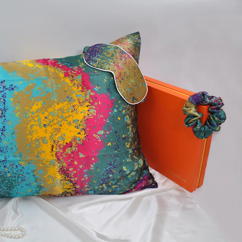 2025 New Envelope Pillowcase 100 Mulberry Silk Color Dyed Printing Light Luxury Pillowcase