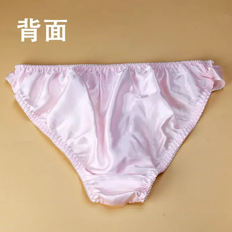 10pcs/lot mentrual panties high-end French silk  triangle middle waist mulberry silk, high fork without leg cramps underwear