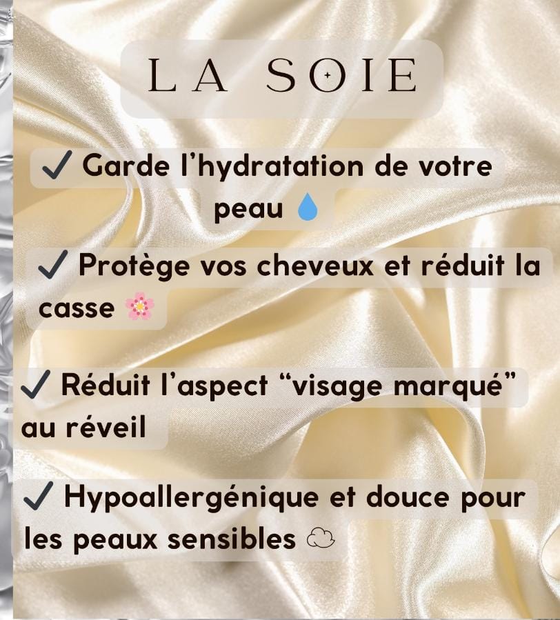 Taie d'oreiller en Soie pure de Murier infusée aux ions argent.