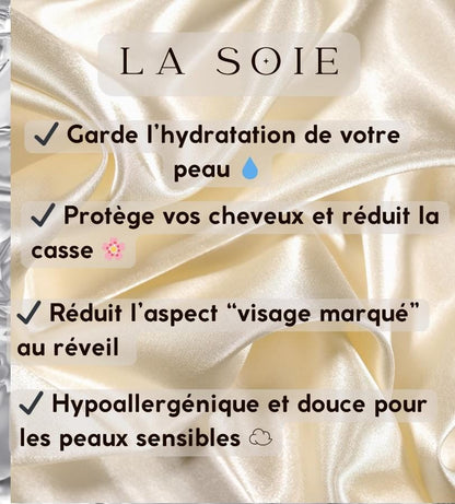 Taie d'oreiller en Soie pure de Murier infusée aux ions argent.