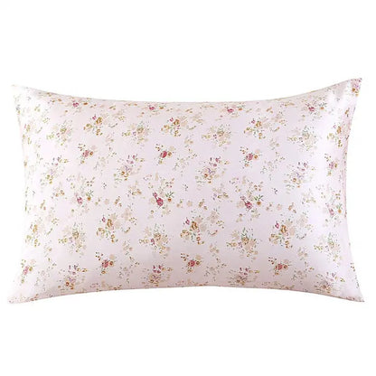 New 100% Nature Mulberry Floral Silk Pillowcase Zipper Pillow Case For Healthy Standard Queen King