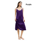 Fengbaoyu 100% Mulberry Silk Women's Slip Dress Champagne Silk Nightdress Casual Home Wear Simple Comfort Smooth Cool Breathable