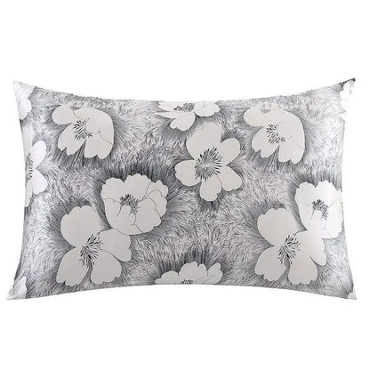 New 100% Nature Mulberry Floral Silk Pillowcase Zipper Pillow Case For Healthy Standard Queen King